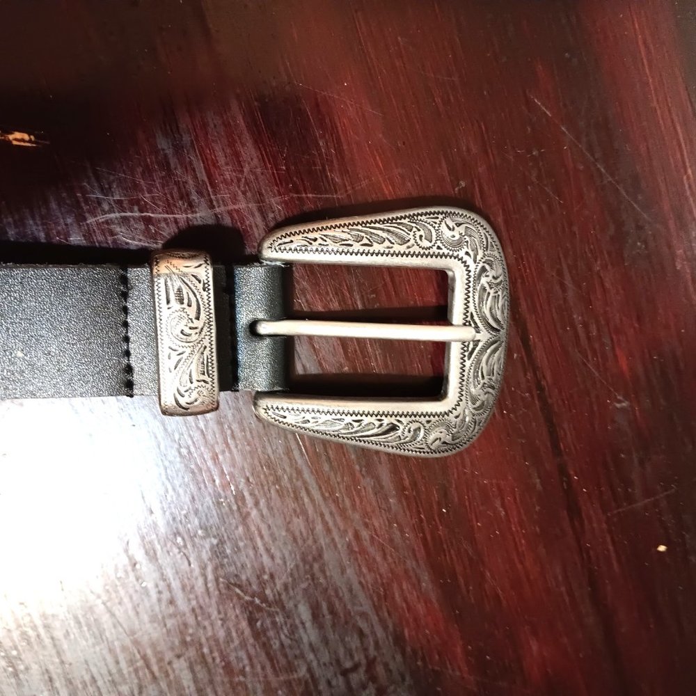 Studded Bejeweled Western Uraban Outfitters Leather strap belt unisex 33.5" - Picture 2 of 10